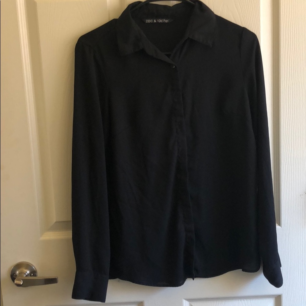 Black sheer button up